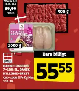 Løvbjerg Hakket oksekød 7-10% el. dansk kyllinge-bryst tilbud