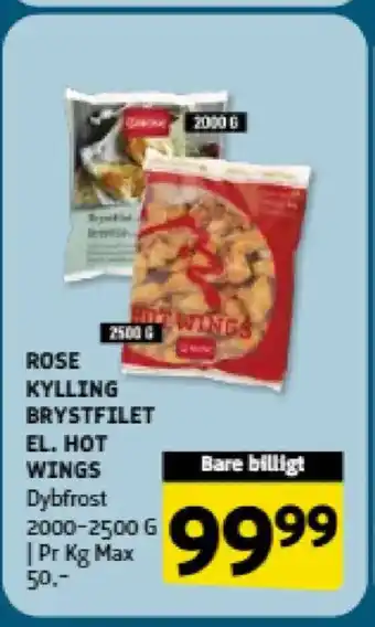Løvbjerg Rose kylling brystfilet el. hot wings tilbud
