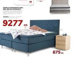 Daells Bolighus KOMPLET KONTINENTALSENG INKL. BEN OG HOVEDGAVL, DKK 9277 tilbud