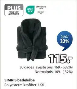 JYSK SIMRIS badekåbe, DKK 115 tilbud