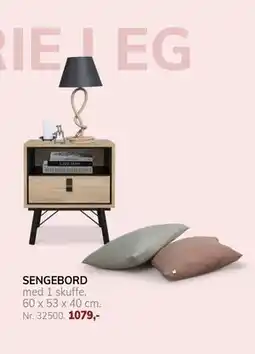 Daells Bolighus SENGEBORD, DKK 1079 tilbud