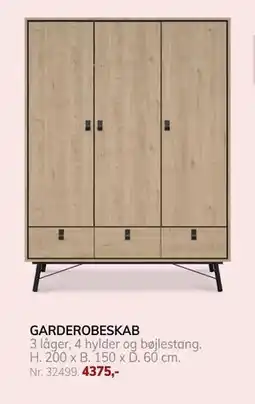 Daells Bolighus GARDEROBESKAB, DKK 4375 tilbud