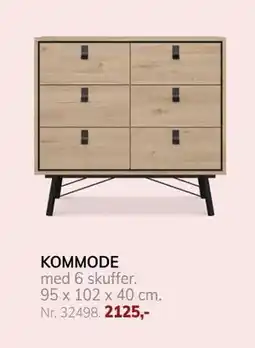 Daells Bolighus KOMMODE med 6 skuffer., DKK 2125 tilbud
