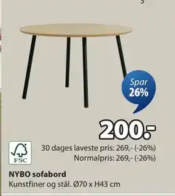 JYSK NYBO sofabord, DKK 200 tilbud