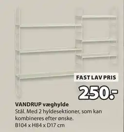 JYSK VANDRUP væghylde, DKK 250 tilbud