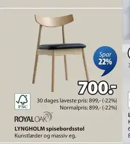 JYSK LYNGHOLM spisebordsstol, DKK 700 tilbud