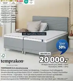 JYSK TEMPRAKON ULA elevationsseng, DKK 20000 tilbud