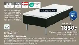 JYSK FJELNA PB20 boxmadras, DKK 1850 tilbud