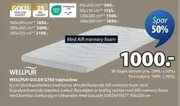 JYSK WELLPUR GULEN GT65 topmadras, DKK 1000 tilbud