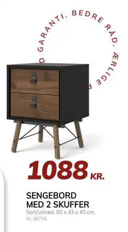 Daells Bolighus SENGEBORD MED 2 SKUFFER, DKK 1088 tilbud