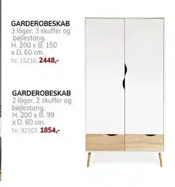 Daells Bolighus GARDEROBESKAB, DKK 1854 tilbud