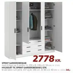 Daells Bolighus SPRINT GARDEROBESKAB, DKK 2778 tilbud