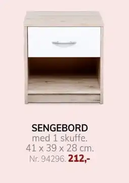 Daells Bolighus SENGEBORD, DKK 212 tilbud