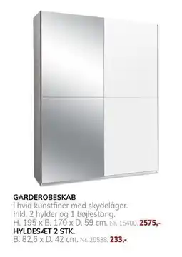 Daells Bolighus GARDEROBESKAB, DKK 2575 tilbud
