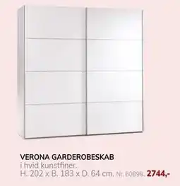 Daells Bolighus VERONA GARDEROBESKAB, DKK 2744 tilbud