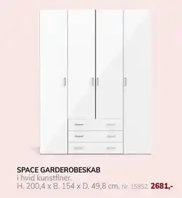 Daells Bolighus SPACE GARDEROBESKAB, DKK 2681 tilbud
