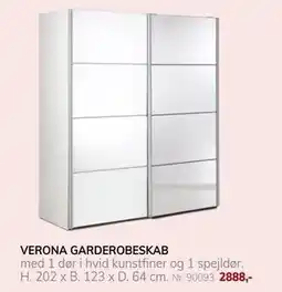 Daells Bolighus VERONA GARDEROBESKAB, DKK 2888 tilbud