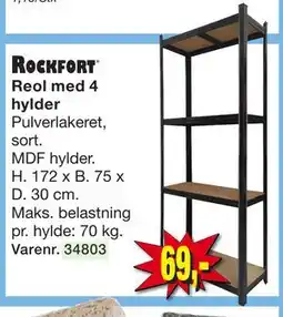 Harald Nyborg Reol med 4 hylder, DKK 69 tilbud