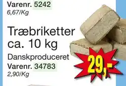 Harald Nyborg Træbriketter ca. 10 kg, DKK 29 tilbud