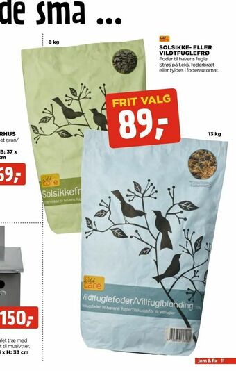 jem & fix Solsikke- eller vildtfuglefrø tilbud