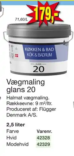 Harald Nyborg Vægmaling glans 20, DKK 179 tilbud