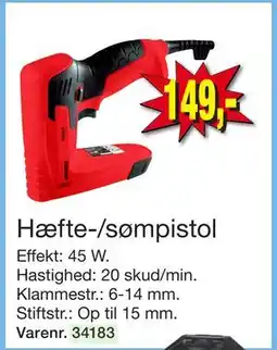 Harald Nyborg Hæfte-/sømpistol, DKK 149 tilbud