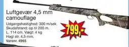 Harald Nyborg Luftgevær 4,5 mm camouflage, DKK 799 tilbud