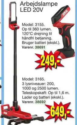 Harald Nyborg Arbejdslampe LED 20V, DKK 649 tilbud