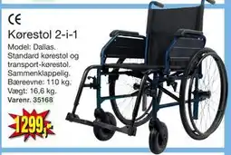 Harald Nyborg Kørestol 2-i-1, DKK 1299 tilbud