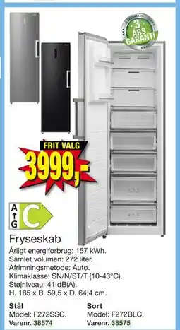 Harald Nyborg Fryseskab, DKK 3999 tilbud