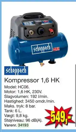 Harald Nyborg Kompressor 1,6 HK, DKK 549 tilbud