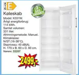 Harald Nyborg Køleskab, DKK 2499 tilbud