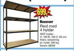 Harald Nyborg Reol med 4 hylder, DKK 699 tilbud