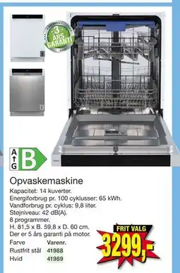Harald Nyborg Opvaskemaskine, DKK 3299 tilbud