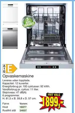 Harald Nyborg Opvaskemaskine, DKK 1899 tilbud