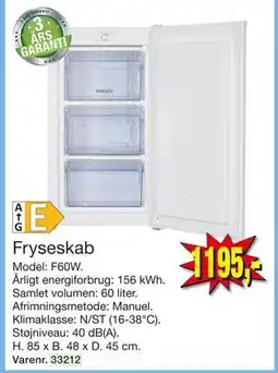 Harald Nyborg Fryseskab, DKK 1195 tilbud