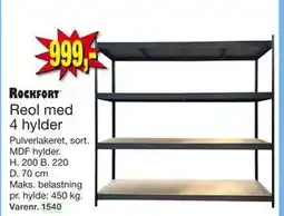 Harald Nyborg Reol med 4 hylder, DKK 999 tilbud