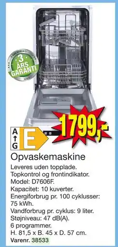 Harald Nyborg Opvaskemaskine, DKK 1799 tilbud