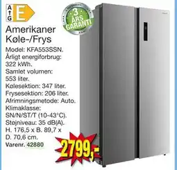 Harald Nyborg Amerikaner Køle-/Frys, DKK 2799 tilbud