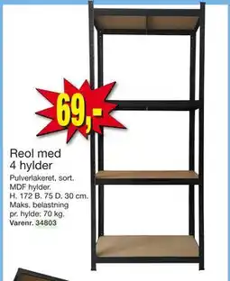 Harald Nyborg Reol med 4 hylder, DKK 69 tilbud