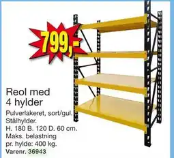 Harald Nyborg Reol med 4 hylder, DKK 799 tilbud