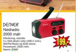 Harald Nyborg Nødradio 2000 mah, DKK 199 tilbud
