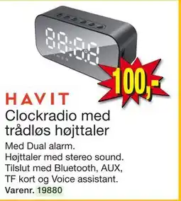 Harald Nyborg Clockradio med trådløs højttaler, DKK 100 tilbud