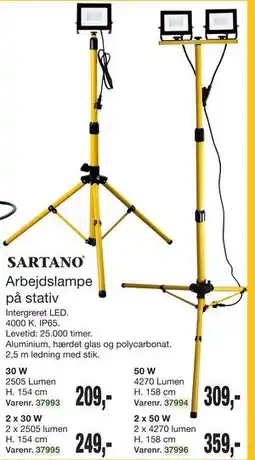 Harald Nyborg Arbejdslampe på stativ tilbud