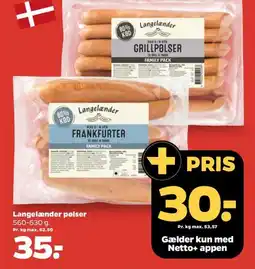 Netto Langelænder pølser tilbud