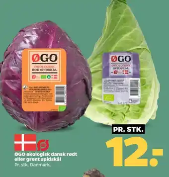 Netto ØGO økologisk dansk rødt eller grønt spidskål tilbud