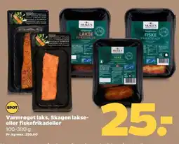 Netto Varmrøget laks, Skagen lakse- eller fiskefrikadeller tilbud