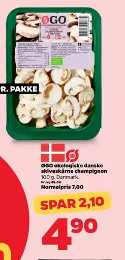 Netto ØGO økologiske danske skiveskårne champignon tilbud