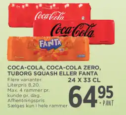 MENY Coca-cola, coca-cola zero, tuborg squash eller fanta tilbud