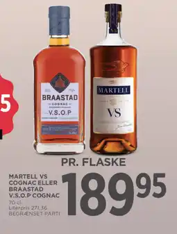 MENY Martell vs cognac eller braastad v.s.o.p cognac tilbud
